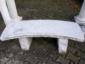 Gartenbank gebogen Granit grau 100 cm Länge