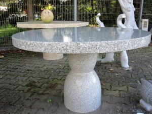 Tisch rund Granit grau 120 cm Durchmesser