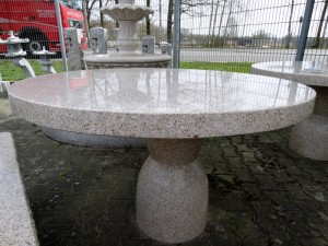 Tisch rund Granit gelb 120 cm Durchmesser