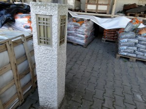 Wegeleuchte, Stehlaterne, Gartenlaterne, Granit grau 110 cm