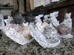 Schnecke Granit teils poliert diverse Farben