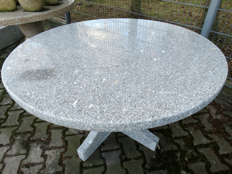 Tisch Rund Granit Grau O 120 Cm Waldbad